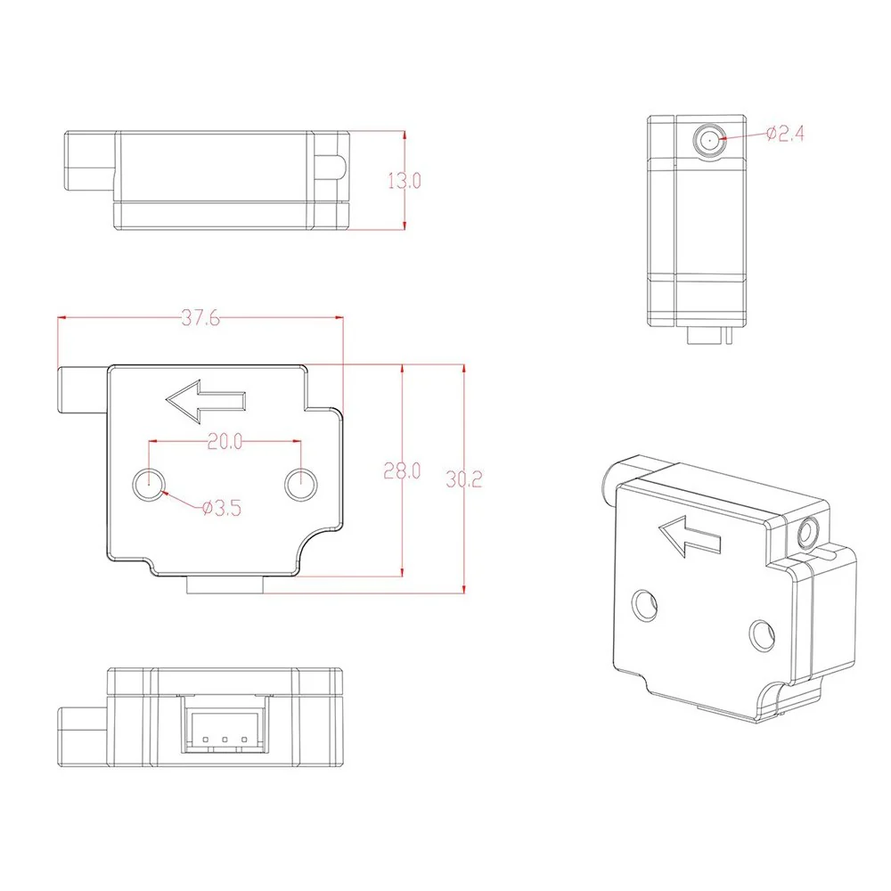 1.75mm 3D Printer Filament Runout Sensor Detection Module - Image 5