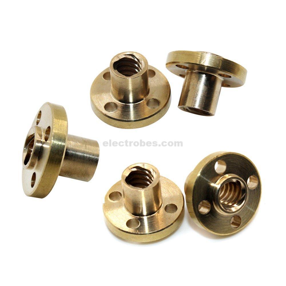 T10 Lead Screw Nut 10mm Brass – 2mm Pitch for CNC & 3D Printers - Image 3