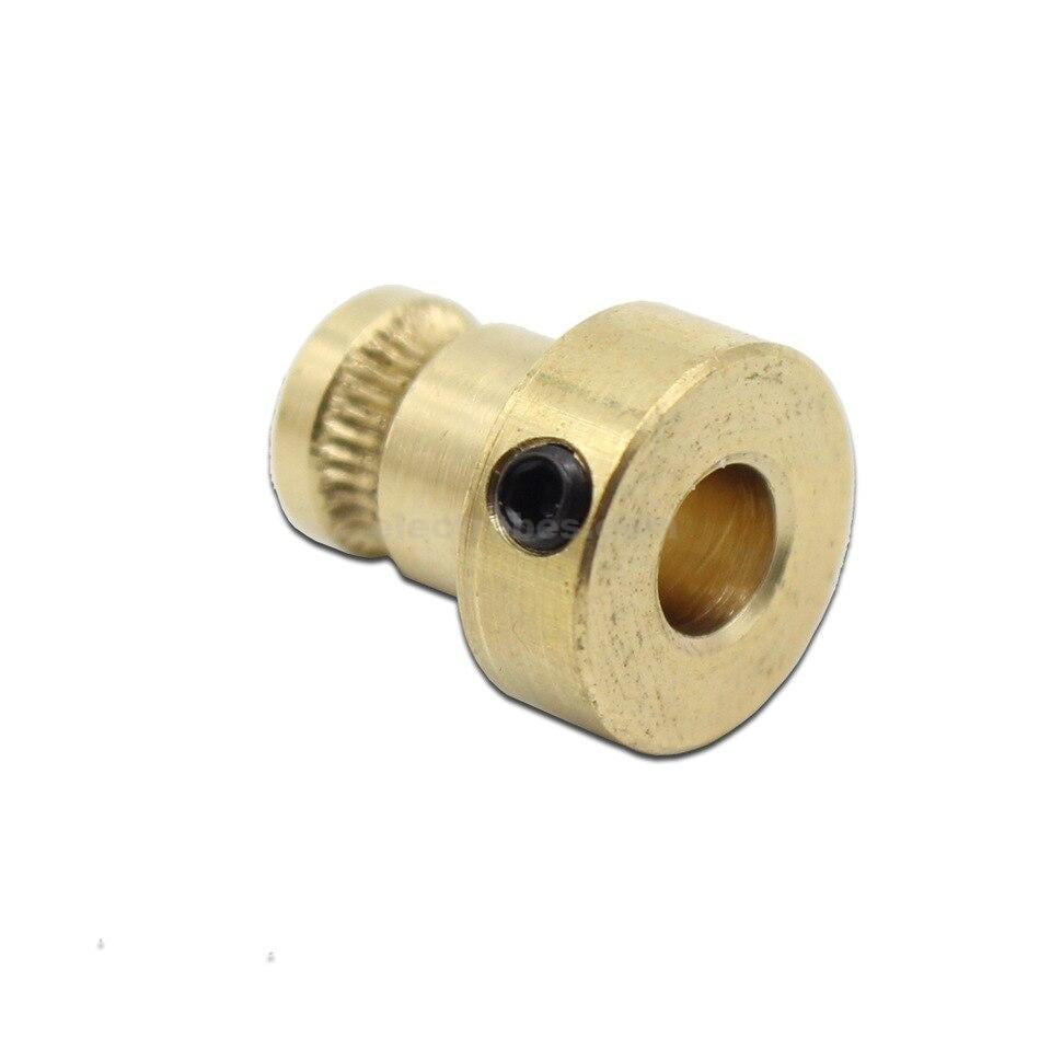 Brass Extruder Feeder Pulley Wheel with 5mm Bore for 3D Printers - Image 2