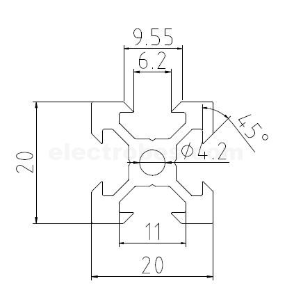 2020 V-Slot Aluminum Profile Extrusion 20×20mm for 3D Printers and CNC Machines - Image 4