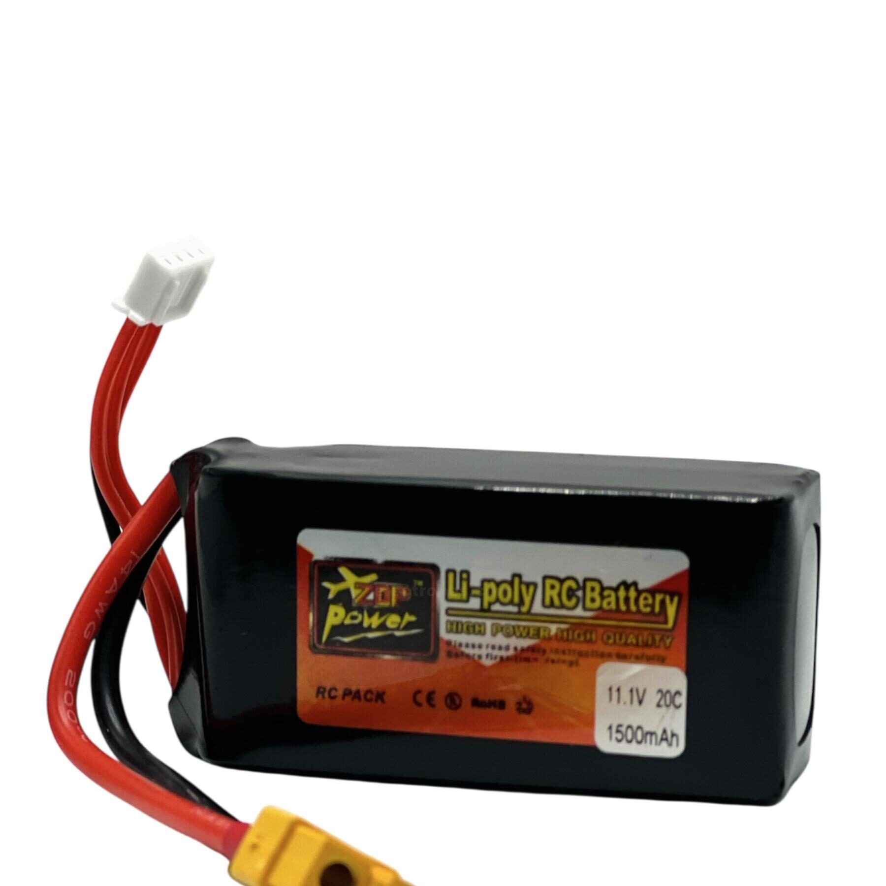 1500mAh 11.1V-12.6V 3S 20C Lipo Battery for RC Drone