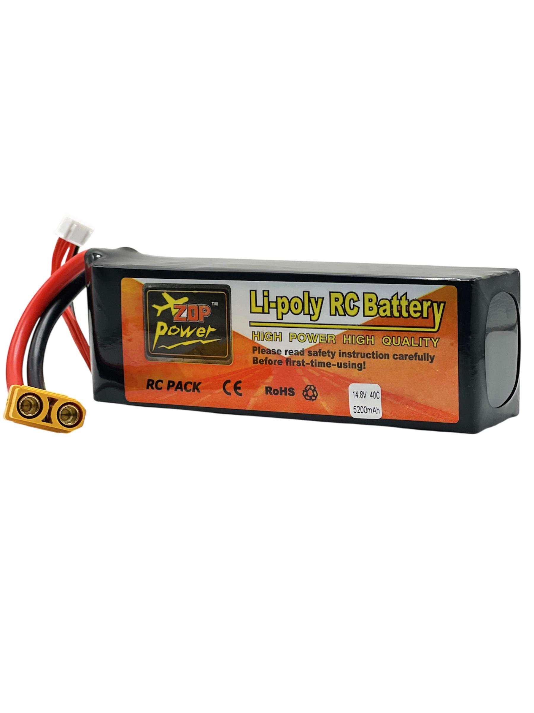 5200mAh 14.8V 4S 40C Lipo Lithium Polymer Rechargeable Battery Pack for RC Drone
