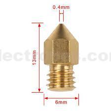 0.4mm MK8 Brass Nozzle for 3D Printers – M6 Thread, 1.75mm Filament - Image 2