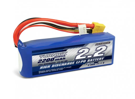 Turnigy Nano-Tech 3s 2200mAh 25-50c LiPo Pack (T-plug Connector